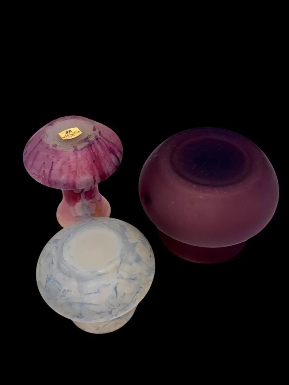 Set of 3 Vintage Art Glass Bud Vases – B.Z.T. Ltd Israel Hand Painted Frosted